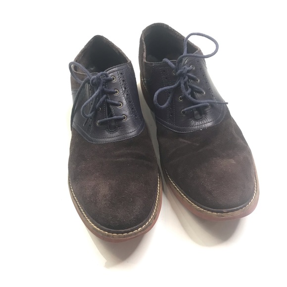 COLE HAAN 11.5M Franklin II BROWN Suede BLUE Oxford Saddle SHOES C11873 A051021 main image 3